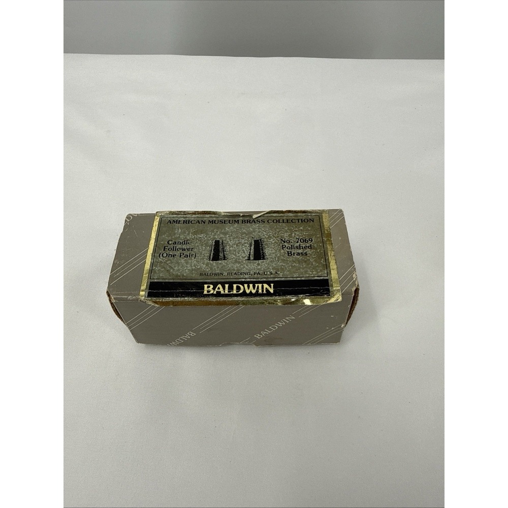 Baldwin Brass Vintage Candle Followers Set American Museum Collection 7069 Box